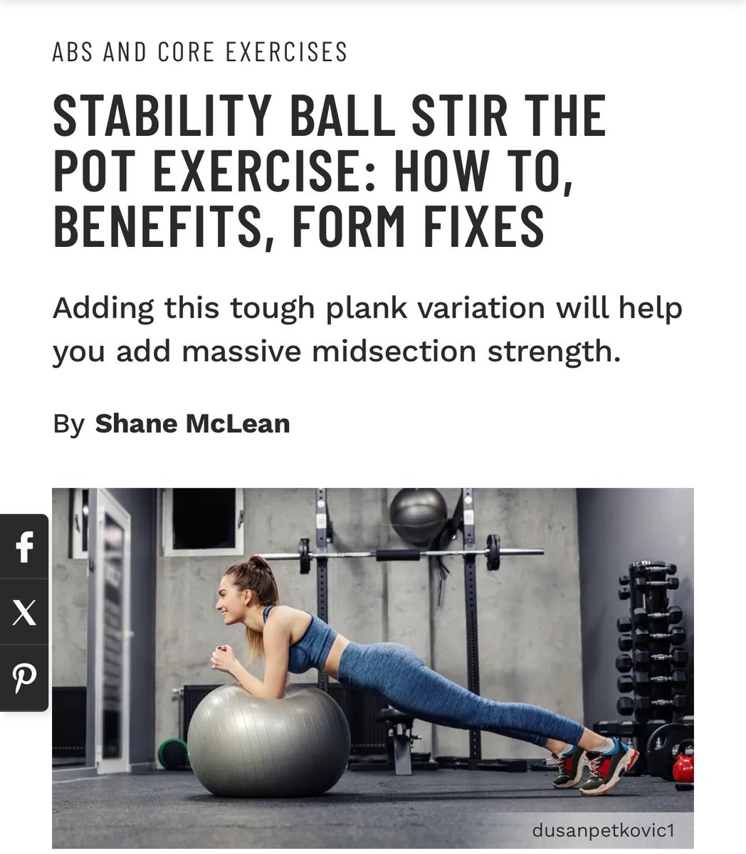 muscle_fitness's tweet image. STABILITY BALL STIR THE POT EXERCISE: HOW TO, BENEFITS, FORM FIXES
Adding this tough plank variation will help you add massive midsection strength.
By Shane McLean
@outbackperformances
Read Article: muscleandfitness.com
#abs #absexercises #core #coreexercises…