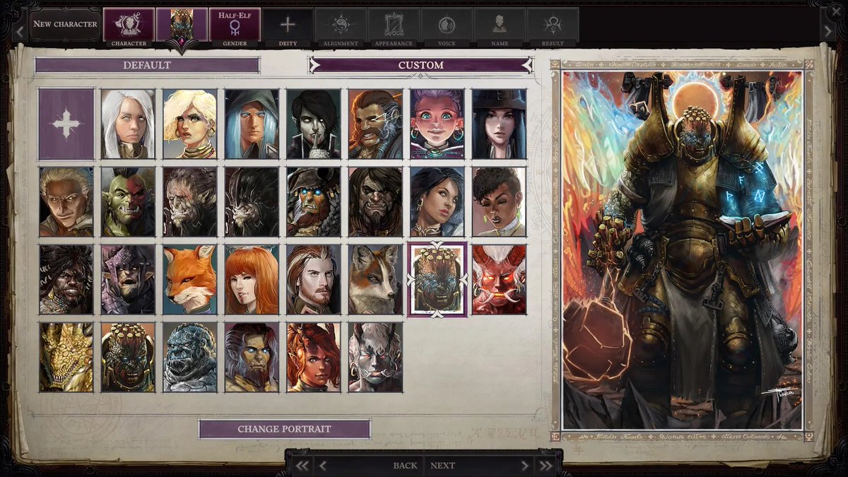 The mods for Pathfinder: Wrath of the Righteous were a great example of the dedicated and inventive fan community that has grown up around the game. For example, artist FrostLlamazon drew a whole series of character portraits! 
nexusmods.com/pathfinderwrat…