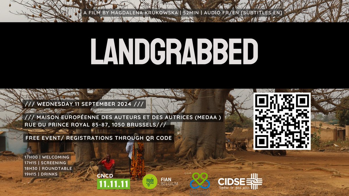 CIDSE (@cidse) on Twitter photo ✊ Communities in West Africa continue to fight land grabs & human rights abuses by SIAT-Group.
📽️ Join us for a powerful documentary screening & debate w/ <a href="/m_krukowska/">Magdalena Krukowska</a> exposing these injustices.
📅 11/09 | ⏰ 17:00-19:15
Don't forget to register👉 buff.ly/3Wo0pzz ✊ Communities in West Africa continue to fight land grabs & human rights abuses by SIAT-Group.
📽️ Join us for a powerful documentary screening & debate w/ <a href="/m_krukowska/">Magdalena Krukowska</a> exposing these injustices.
📅 11/09 | ⏰ 17:00-19:15
Don't forget to register👉 buff.ly/3Wo0pzz