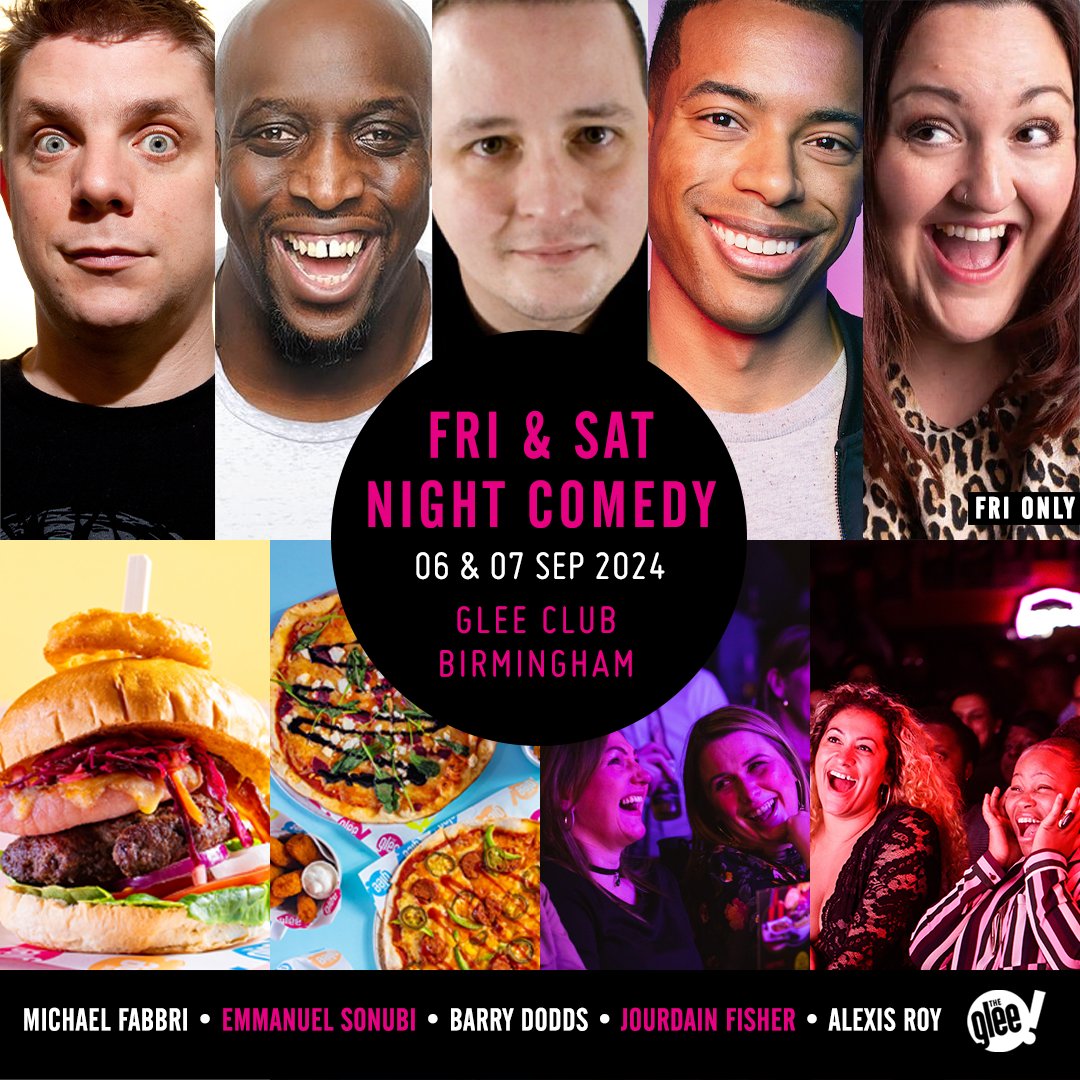 📅 Friday &amp; Saturday Night Comedy, featuring <a href="/MichaelSFabbri/">Michael Fabbri</a>, <a href="/emmanuelstandup/">Emmanuel Sonubi - 2025 TOUR ON SALE NOW</a>, <a href="/Barry_Dodds/">Barry Dodds</a>, <a href="/jfishercomedy/">Jourdain Fisher</a> &amp; Alexis Roy (Fri only)

Superb stand-up comedians and a great range of tasty food offerings

Tickets 🎟 bit.ly/BhamWeekendCom