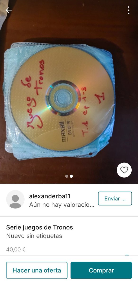 Lo de los especuladores estará mejor o peor pero al fin y al cabo es la ley de la oferta y la demanda.
Pero con éstos que hacemos <a href="/FilmsAmaray/">Amaray Films</a>?
Se creerá que no está al alcance de todos. Y 3 capis cada disco... a saber que ripeo ha metido ahí... 🤦
vinted.es/items/41065890…