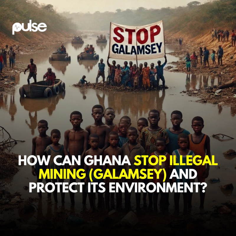 PulseGhana's tweet photo. What can be done to effectively address and stop the illegal mining (galamsey) activities in Ghana?
#TalkToPulse #StopGalamseyNow https://t.co/fm3nYRGwCz