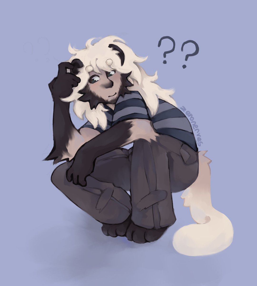 zer0nerves's tweet image. Toky, a sifaka🐒⁉️
#furry #furryart