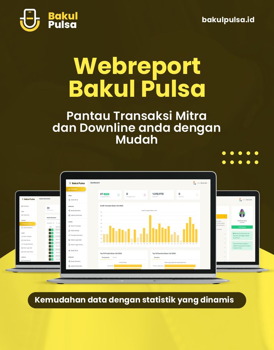 BAKULPULSAID's tweet image. 🚀 Fitur Baru: Webreport! 🚀

Pantau transaksi mitra dan downline Anda jadi lebih mudah! Dengan Webreport, semua laporan ada di genggaman. Kelola bisnis kapan saja, di mana saja, dan raih sukses bersama! 🌟

#Webreport #BisnisMudah #MitraSukses #downline #webpul #agenpulsa