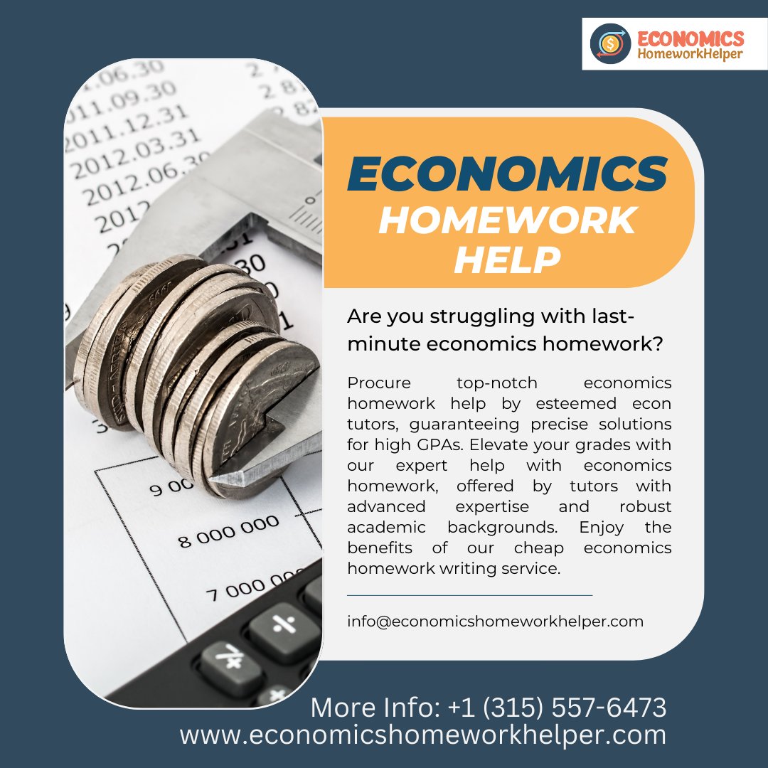 EconomicsHomew2's tweet image. Kick off the Fall semester right! Stay organized, start assignments early, and ask for help. Use economicshomeworkhelper.com and code EHHrFALL2024 for 20% off all Economics assignments! 📚 #BackToSchool #economicshomeworkhelper