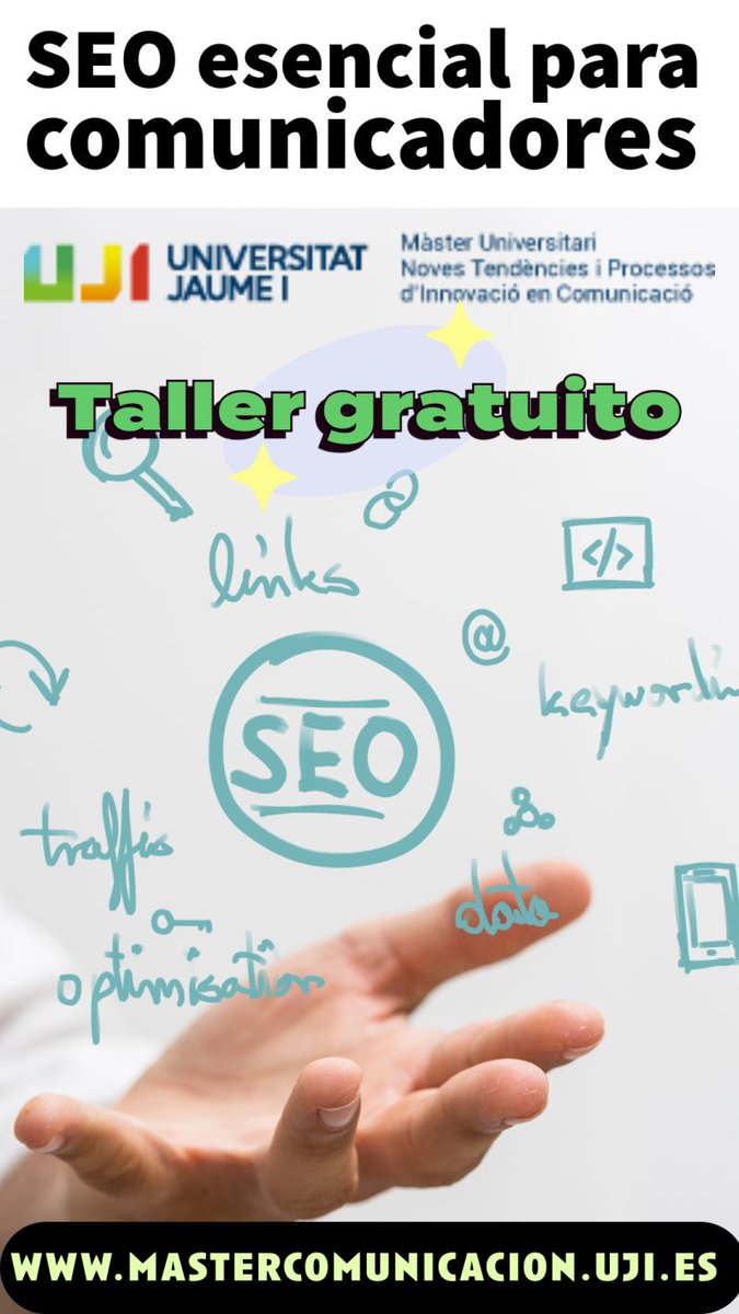 ¿Quieres conocer los aspectos básicos para que tu comunicación digital destaque en los buscadores? Apúntate a nuestro taller gratuito en el que te mostraremos los elementos más importantes del posicionamiento SEO para comunicadores. Te ofrecemos un material con todos los