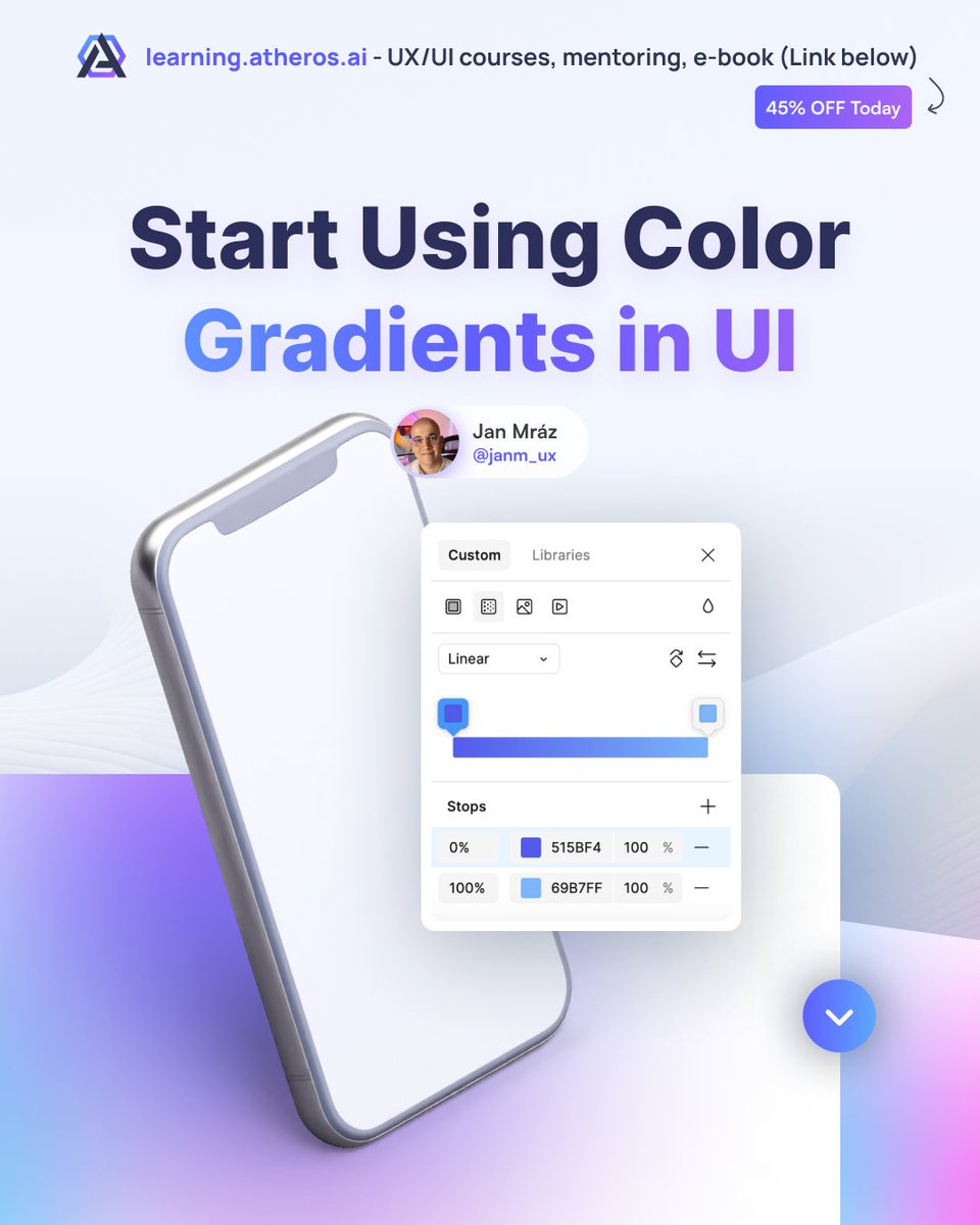 janm_uiux's tweet image. Start using color gradients in UI! 

(Content below 🧵)