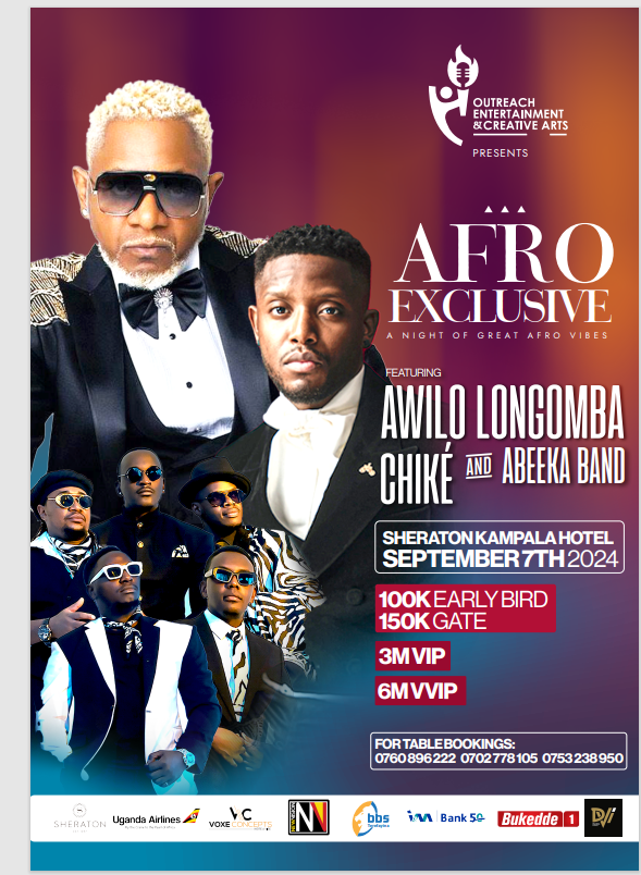 newvisionwire's tweet photo. AD
Get ready for a night of amazing Afro vibes! Donβt miss Awilo Longomba, featuring Chike and Abeeka Band, at the Sheraton Kampala Hotel on 7th September. Early Bird tickets: 100K, or 150K at the gate. #Awilo https://t.co/hFGJsUmEsX