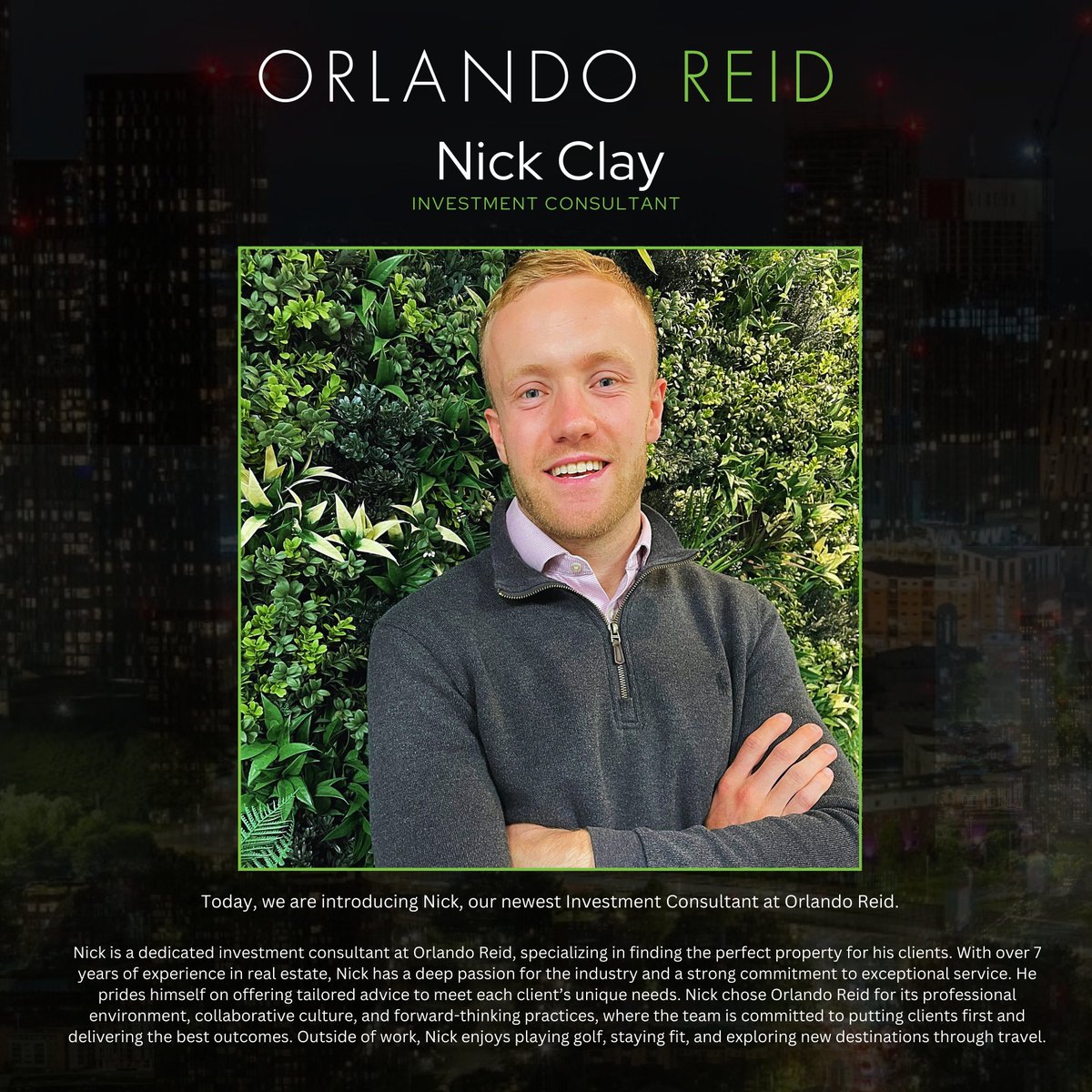MEET THE TEAM MONDAYS! 🌟

Nick is a dedicated investment consultant at Orlando Reid, specialising in finding the perfect property for his clients. With over 7 years of experience, Nick has a deep passion for the industry and a strong commitment to exceptional service.