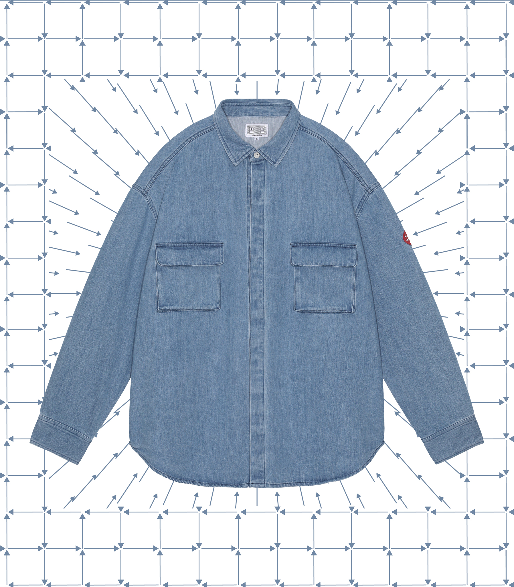 トップス cavempt bleached denim big shirts CAV EMPT Bleached Denim Big Shirt - Indigo | THEROOM