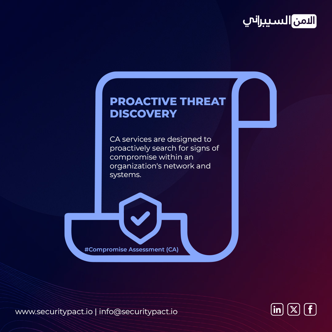 secpactarabia's tweet image. Strengthen your organization with Security Pact Arabia’s Compromise Assessment (CA). Uncover threats, investigate incidents, and contain compromises with expert solutions.

Visit securitypact.io

#CompromiseAssessment #ThreatDetection #IncidentResponse #SecurityPactArabia