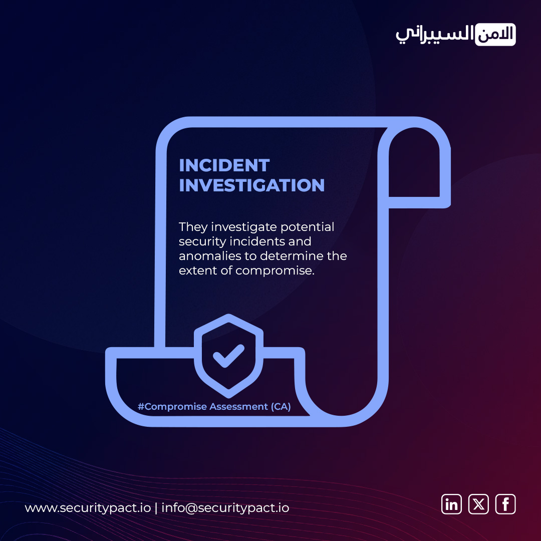 secpactarabia's tweet image. Strengthen your organization with Security Pact Arabia’s Compromise Assessment (CA). Uncover threats, investigate incidents, and contain compromises with expert solutions.

Visit securitypact.io

#CompromiseAssessment #ThreatDetection #IncidentResponse #SecurityPactArabia