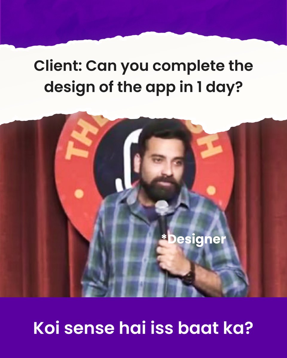 designerrs_acad's tweet image. Designing user experiences? Easy.
Handling clients? That’s where the real skills come in! 😵💫
.
#UXDesign #ClientHumor #DesignerLife #UXStruggles #MemeHumor #UIDesign #UXUI #UXUIDesign #UXUIDesigner #Designerrs