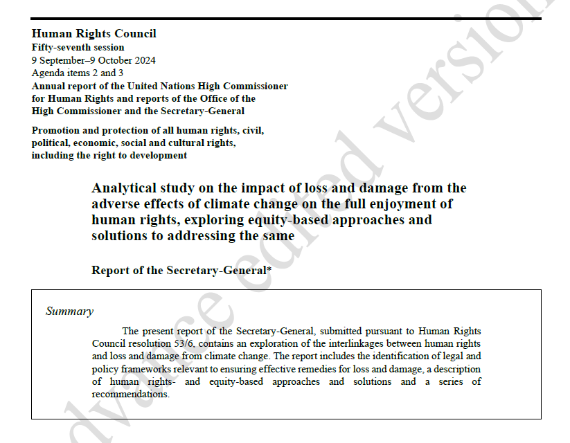 lienvandamme's tweet photo. 🇺🇳 Important 🆕 report by UN Secretary-General @antonioguterres on #LossAndDamage &amp; #HumanRights ⚖️

The report leaves no doubt: under international human rights law, countries &amp; corporations responsible for the #ClimateCrisis must remedy climate-related harms. 

Highlights👇🧵\1 https://t.co/87cOwUhmRk
