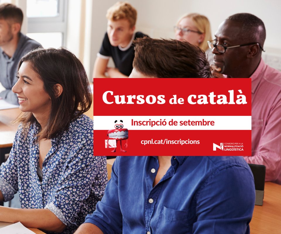 ⚠️A partir d'avui i fins al dia 6, demana una prova de nivell i prepara't per a les inscripcions de setembre!

Inscripció preferent: 12 i 13 de setembre

Inscripció general (A1 al C1): 16 i 17 de setembre 

Inscripció general (C2): 17 de setembre

👉🏽inscripcions.cpnl.cat