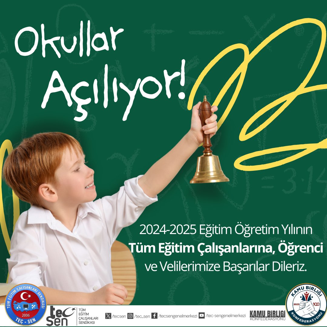 tecsen's tweet photo. 🔔Okul öncesi ve 1. sınıf öğrencilerimiz bugün okullarıyla buluşuyor.

Geleceğimizin teminatı çocuklarımıza ,öğretmenlerimize ve tüm eğitim çalışanlarına başarılarla dolu bir yıl diliyoruz.

Tüm eğitim çalışanlarının sorunlarının çözüleceği bir eğitim-öğretim yılı olmasını temenni ediyoruz.

#teçsen #kamubirliği #yeniöğretimyılı