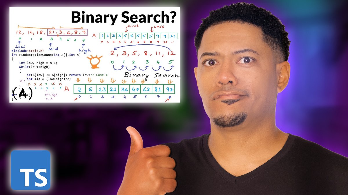 domini_code's tweet image. 🎯 Optimiza tus algoritmos de búsqueda con Binary Search. Descubre cómo funciona y por qué es ideal para listas grandes y ordenadas.
youtu.be/KzghbzUDTlQ
¡Mira el tutorial completo en #Dominicode! #Programación #JavaScript