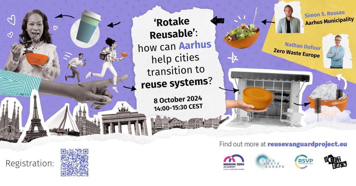 Back to work? Start by saving the date of our upcoming #webinar📆 

Learn all about the <a href="/AarhusKommune/">AAK</a> 'Rotake Reusable' project in this 1:1 session with Simon Rossau, jointly organised by ZWE, the ReuSe Vanguard Project (RSVP), and <a href="/MiZAcademy/">Mission Zero Academy</a>.

👉zurl.co/VREA

#reuse