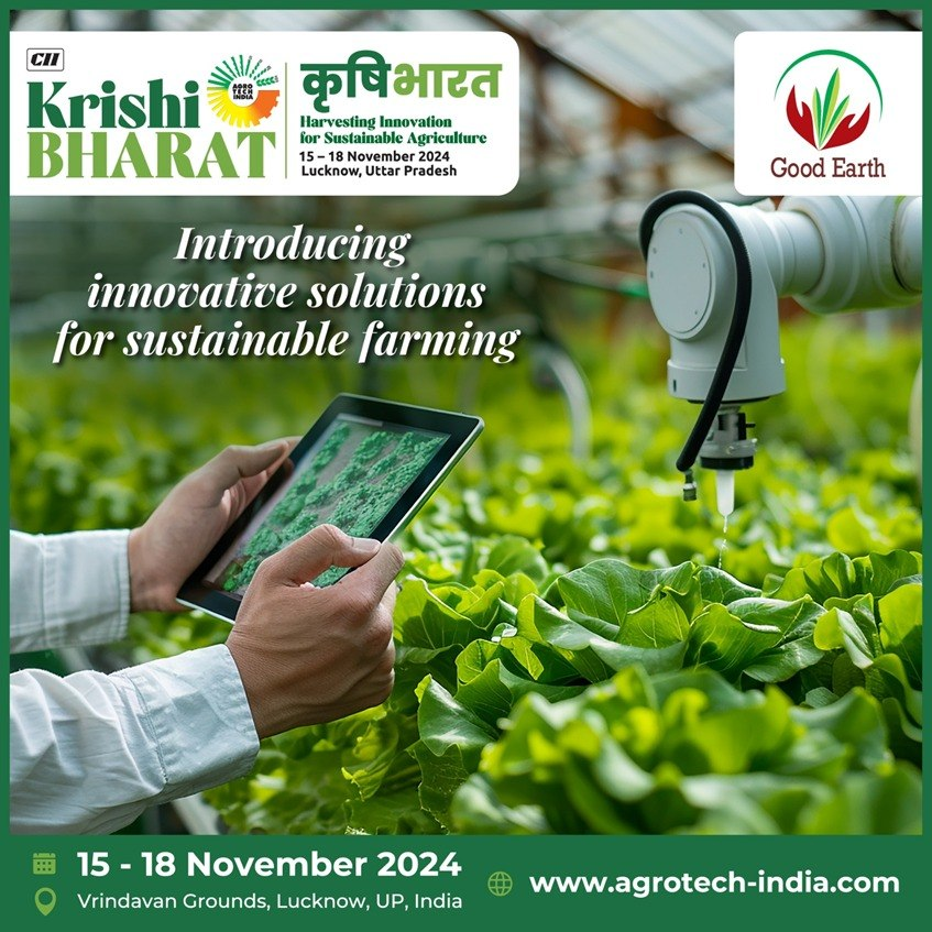 ciiagrotech's tweet photo. Good Earth: Introducing Innovative Solutions for Sustainable Future of Farming!
Get ready to explore the cutting-edge innovations that are transforming agriculture.
#CIIKrishiBharat2024 #AgroTech #CIIAgroTech #DepartmentofAgriculture #InvestUP #CIIFace https://t.co/pOZ6e9NCs1