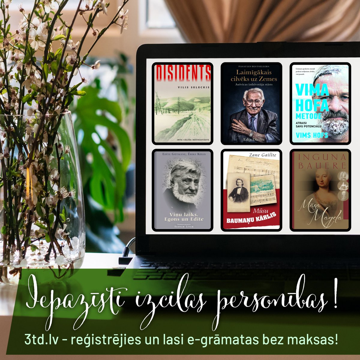 Kā lasīt e-Grāmatas? Kā pievienoties 3td.lv ?

✅   Noskaties video:   ej.uz/e_grāmatasturl…
✅  Jautā 📞 25474017  
                       📧 turlava.biblioteka@kuldiga.lv

 #KuldīgasNovads #egrāmatas