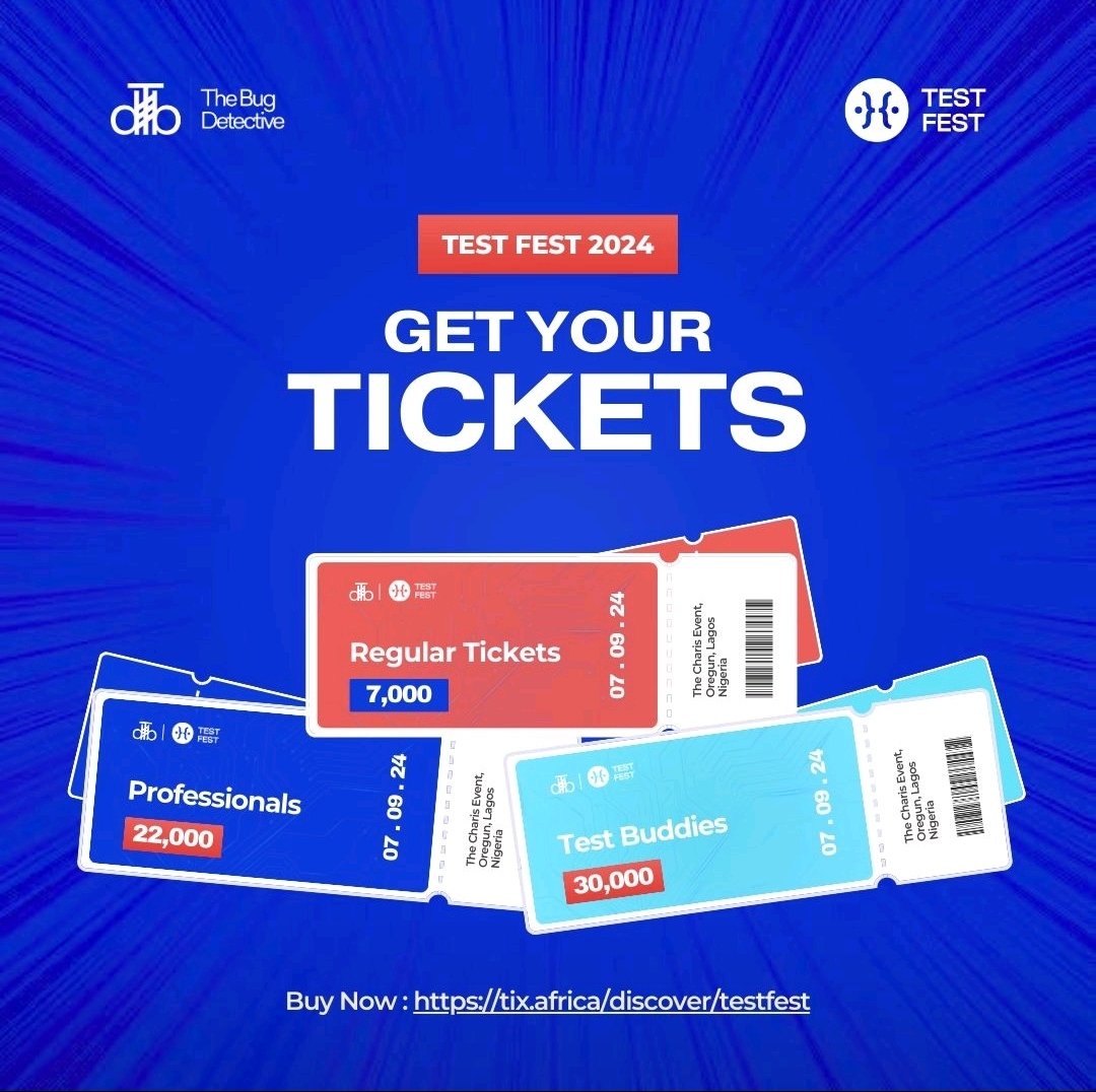 meetsirhenry's tweet image. It's just few days to The Biggest #SoftwareTesting Conference in the country 🇳🇬.
#TESTFEST '24 (Test Festival) by @Thebugdetctive
If you're a #SoftwareTester or anyone interested in Technical Discussions, this is the event to be at. Trust me, it's gonna be 🔥🎉