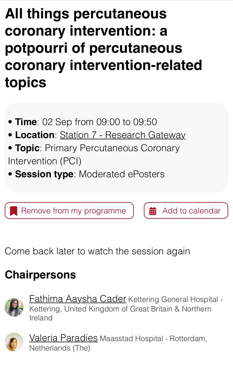 aayshacader's tweet image. #ESCCongress #ESCabstract

Join us today at 09:00 
📍Station 7 - Research Gateway
🇬🇧 All things PCI - a potpourri if coronary intervention-related topics
@valeriaparadies @JonathanWHinton @KardiologieHH @EAPCIPresident @ANazmiCalik @ShrillaB @sabeedak1 @SimoneBiscaglia @escardio