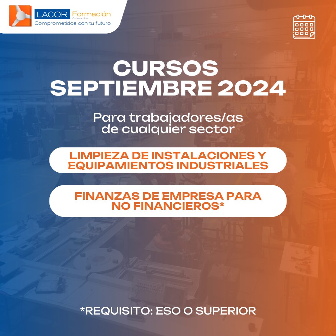 LacorFormacion's tweet photo. ¡Volvemos con la energía a tope para ofrecerte formaciones de calidad para este mes! 

➡️ Tanto si trabajas en el sector metal como en cualquier otro... ¡tienes formaciones a las que te puedes apuntar! 

¡Échale un vistazo a nuestro programa, y contáctanos! https://t.co/OaOHhHelRD