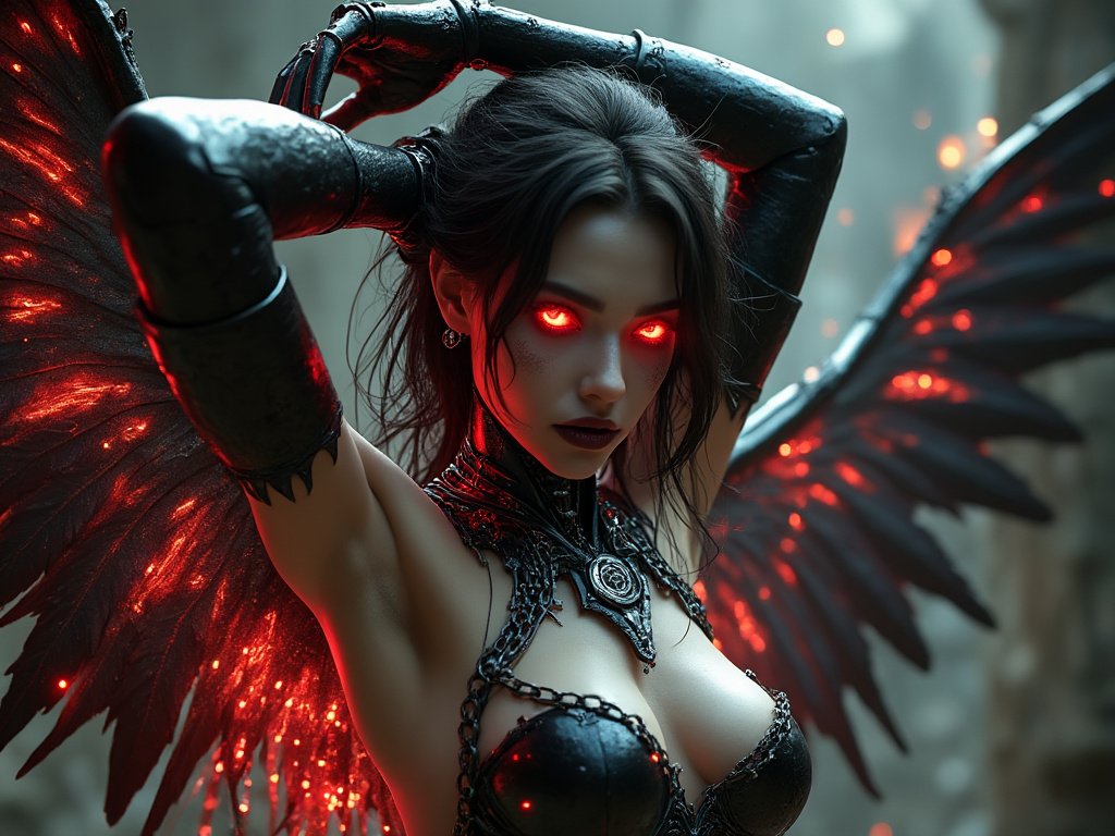 dainiusex7's tweet photo. QT your Black, White and Red Art
"Flame-Touched Fallen: Guardian of Shadows"
#ShadowGuardian #EmberEyes #AIart #AIイラスト https://t.co/JGCWEaMi1Y