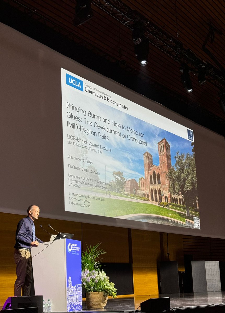 EFMC (@euromedchem) on Twitter photo 📣The second speech of the day is coming from Prof. Stuart CONWAY <a href="/conway_group/">Stuart Conway</a> rewarded with UCB EHRLICH Award for excellence in medical chemıstry with the talk titled “Bringing Bump-and-Hole to Molecular Glues: the Development of Orthogonal Imid-Degron Pairs”🔬💡
#EFMCISMC24 📣The second speech of the day is coming from Prof. Stuart CONWAY <a href="/conway_group/">Stuart Conway</a> rewarded with UCB EHRLICH Award for excellence in medical chemıstry with the talk titled “Bringing Bump-and-Hole to Molecular Glues: the Development of Orthogonal Imid-Degron Pairs”🔬💡
#EFMCISMC24