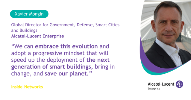 CMDerham's tweet photo. Did you know that construction contributes 40% of global carbon emissions? Xavier Mongin from @ALUEnterprise, explores how #SmartBuildings can proactively contribute to a greener tomorrow for @Inside_Networks. #WhereEverythingConnects #Sustainability https://t.co/aFnosMIPxn https://t.co/9FehsVGhPU