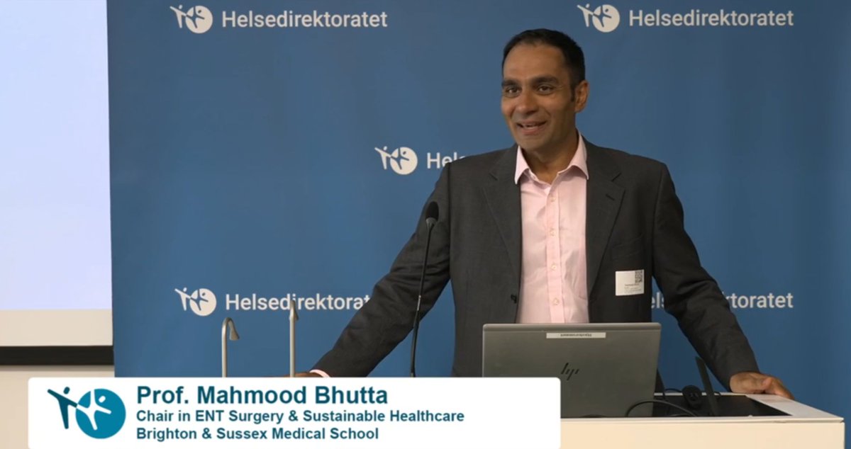 Helsedirektoratet 🇸🇯 Directorate of Health (@helsedir) on Twitter photo Thank you, Prof. Mahmood Bhutta of <a href="/BSMSMedSchool/">BSMS</a> <a href="/UHSussex/">University Hospitals Sussex</a> for your informative and inspiring lecture at the <a href="/Helsedir/">Helsedirektoratet 🇸🇯 Directorate of Health</a> climate week seminar.
Here's the recording: 'Sustainable healthcare and our supply chain' (lecture starts at 7m 30s): players.brightcove.net/6267592536001/…
<a href="/ErlendAasheim/">Erlend T. Aasheim</a> Thank you, Prof. Mahmood Bhutta of <a href="/BSMSMedSchool/">BSMS</a> <a href="/UHSussex/">University Hospitals Sussex</a> for your informative and inspiring lecture at the <a href="/Helsedir/">Helsedirektoratet 🇸🇯 Directorate of Health</a> climate week seminar.
Here's the recording: 'Sustainable healthcare and our supply chain' (lecture starts at 7m 30s): players.brightcove.net/6267592536001/…
<a href="/ErlendAasheim/">Erlend T. Aasheim</a>