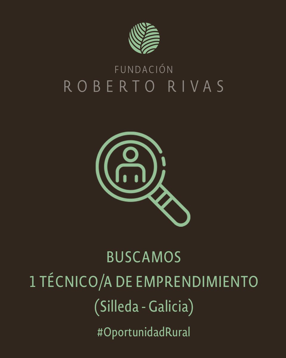 rr_fundacion's tweet image. 🌿 ¿Quieres formar parte de nuestro equipo?

Desde la #FRR abrimos un proceso de selección para cubrir un puesto de 👇🏼

📌 Técnico/a de Emprendimiento, para incorporarse en el equipo del Polo de emprendimiento y apoyo al #empleo de #Silleda

#OfertadeEmpleo #OportunidadRural