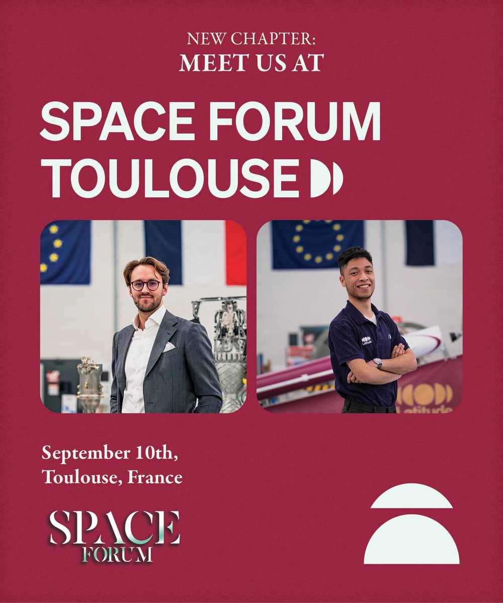 Latitude_eu's tweet photo. 🔜 Our team represented by CEO @stan_maximin & Head of Brand-Comms @FlorianRandria at 7th #SpaceForum by @LaTribune on Sept 10 at the @CiteEspace in Toulouse I Stan to share insights at the "Mini launchers, maxi ambitions: who's going to win the launchers battle?" conf 🎙️ 🚀🌍 https://t.co/JNToQCqNAc