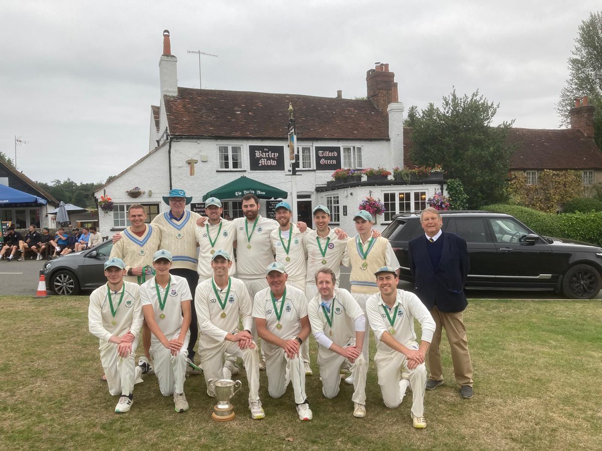 Tilford, I'Anson Champions 2024, with Keith Ellis, I'Anson President. Many congratulations 👏🏏🎆 <a href="/TilfordCC/">Tilford Cricket Club</a>