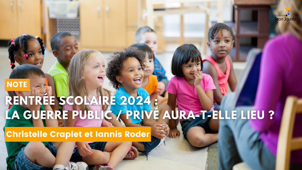 #Rentrée2024 : La Fondation fait le point sur le ressenti des 🇫🇷 sur l’école publique et l’école privée. Au-delà des perceptions générales, cette étude donne aussi la parole aux parents ayant un enfant scolarisé en maternelle, primaire, collège ou lycée.

jean-jaures.org/publication/re…