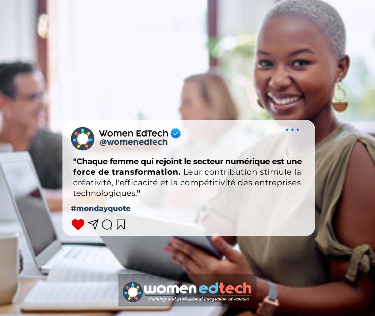 Les femmes sont des actrices incontournables de la transformation numérique en renforçant l'innovation et la compétitivité des entreprises dans le monde. Leur implication redynamise le secteur du numérique. 💡🌍