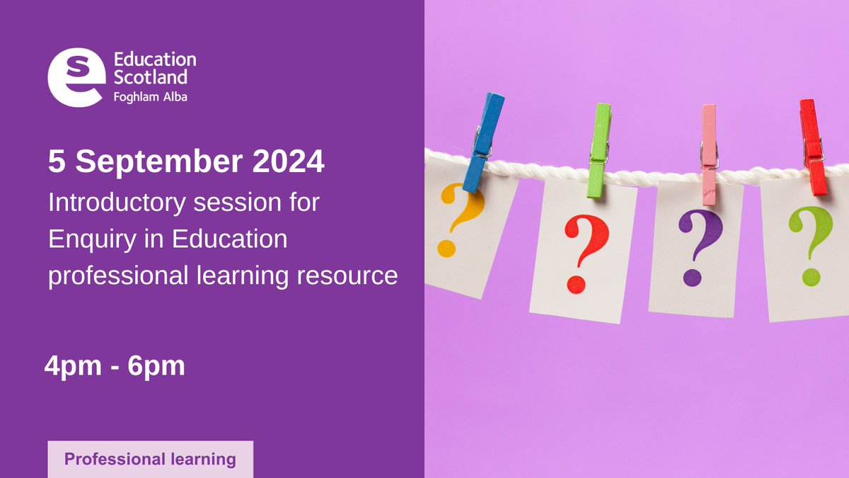 EducationScot's tweet photo. Enquiry in Education info session – there’s still time to sign up for this week’s info session to find out more about our new online resource. Book your place today: https://t.co/wNzT7lDWx6 https://t.co/eM0SGR1BDW