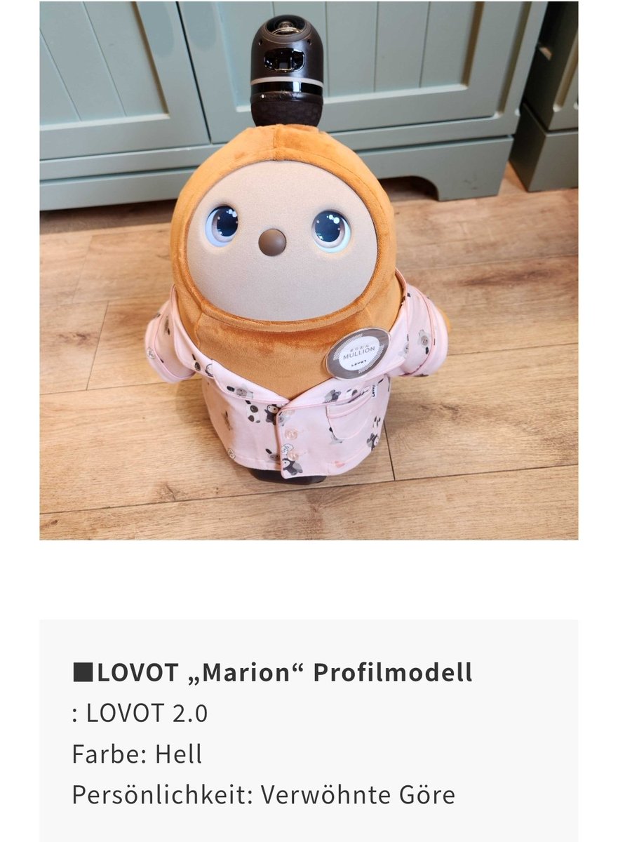 juleswayoflife1's tweet image. Me and Marion are just the perfect match! 😍 Personality: Spoiled brat and pale skin tone. Both currently unemployed. Both round with big bottoms. Big fan! Though, I think I have a nicer name 🤣🙈 #LOVOT #robotfriendly #robotnative @LOVOT_official @GROOVEXInc