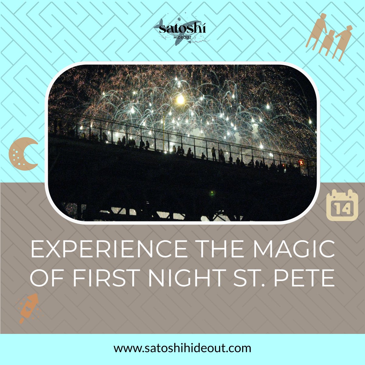 SatoshiHideout's tweet photo. Ring in the New Year at First Night St. Pete! 🎉 Enjoy live performances, food vendors, and fireworks in Downtown St. Pete. Celebrate with family and friends for an unforgettable night! #FirstNightStPete #StPete #SatoshiHideout #TheHideoutYouveBeenLookingFor https://t.co/nEfT1ZzqXE