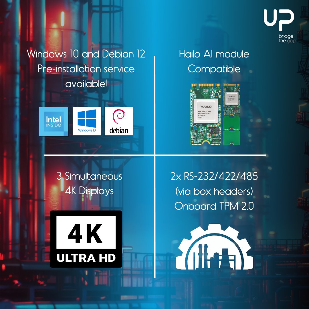 🚀 Introducing our new UP Squared 7100! 

The latest in our UP Squared series, this 3rd gen board is powered by the powerful Intel® N-Series Processors.

Pre-order between Sept 1-30 and get a FREE power cord.

Get it now: up-shop.org/default/up-squ…

#EdgeAI #TechInnovation #PreOrder