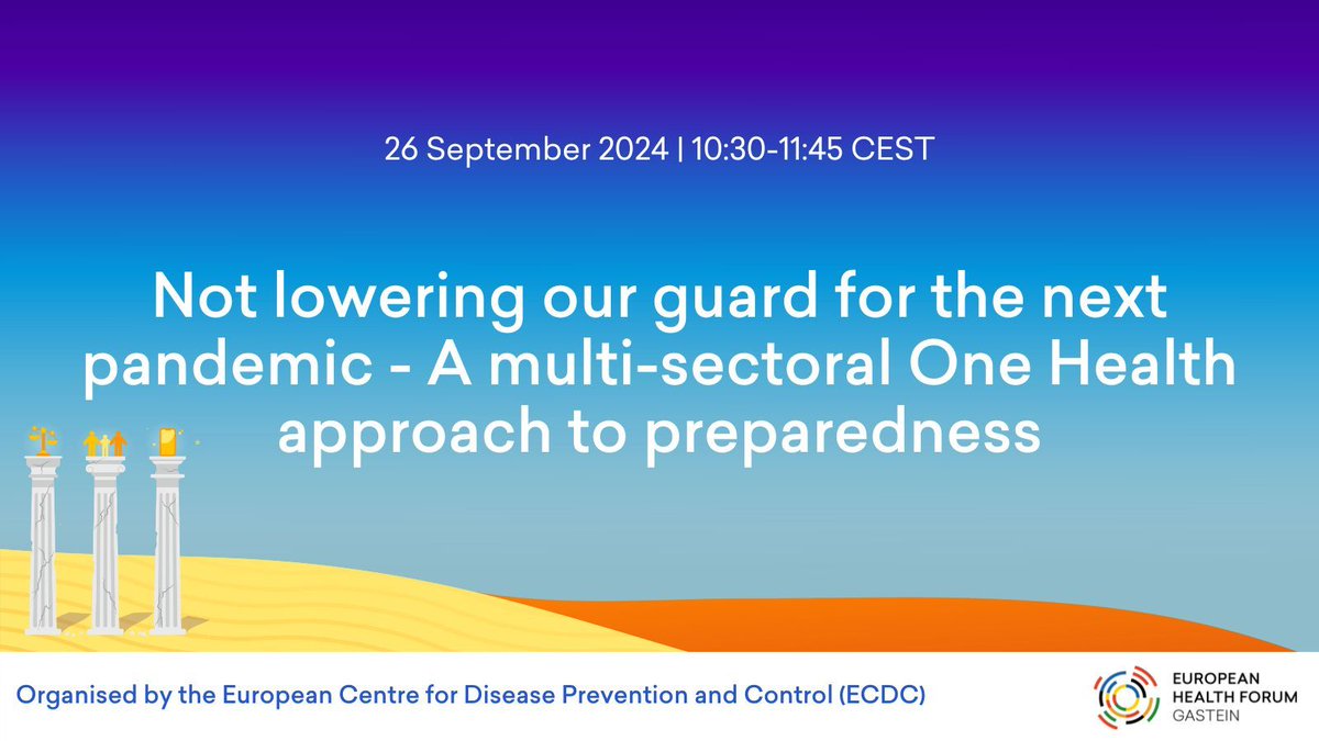 🌍 Are we ready for the next global health emergency? Join <a href="/ECDC_EU/">ECDC</a> at the #EHFG2024 on 26 September to explore a multi-sectoral #OneHealth approach to pandemic preparedness.

Register now! 👉 buff.ly/471J8Qy