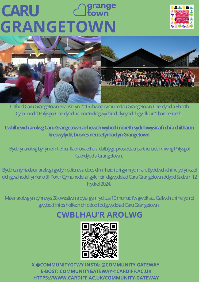 Are you a Grangetown resident, business or community group?

Take 10 minutes to fill in the Love Grangetown survey and tell us about your priorities for the area 💚 

Link to survey ➡️ forms.office.com/e/iDcLW59SqG

@AliAbdi_ <a href="/mhairimcvi/">Mhairi McVicar</a> <a href="/grangecardiff/">Grangetown community</a> @Grange_Pavilion @GPYouthForum