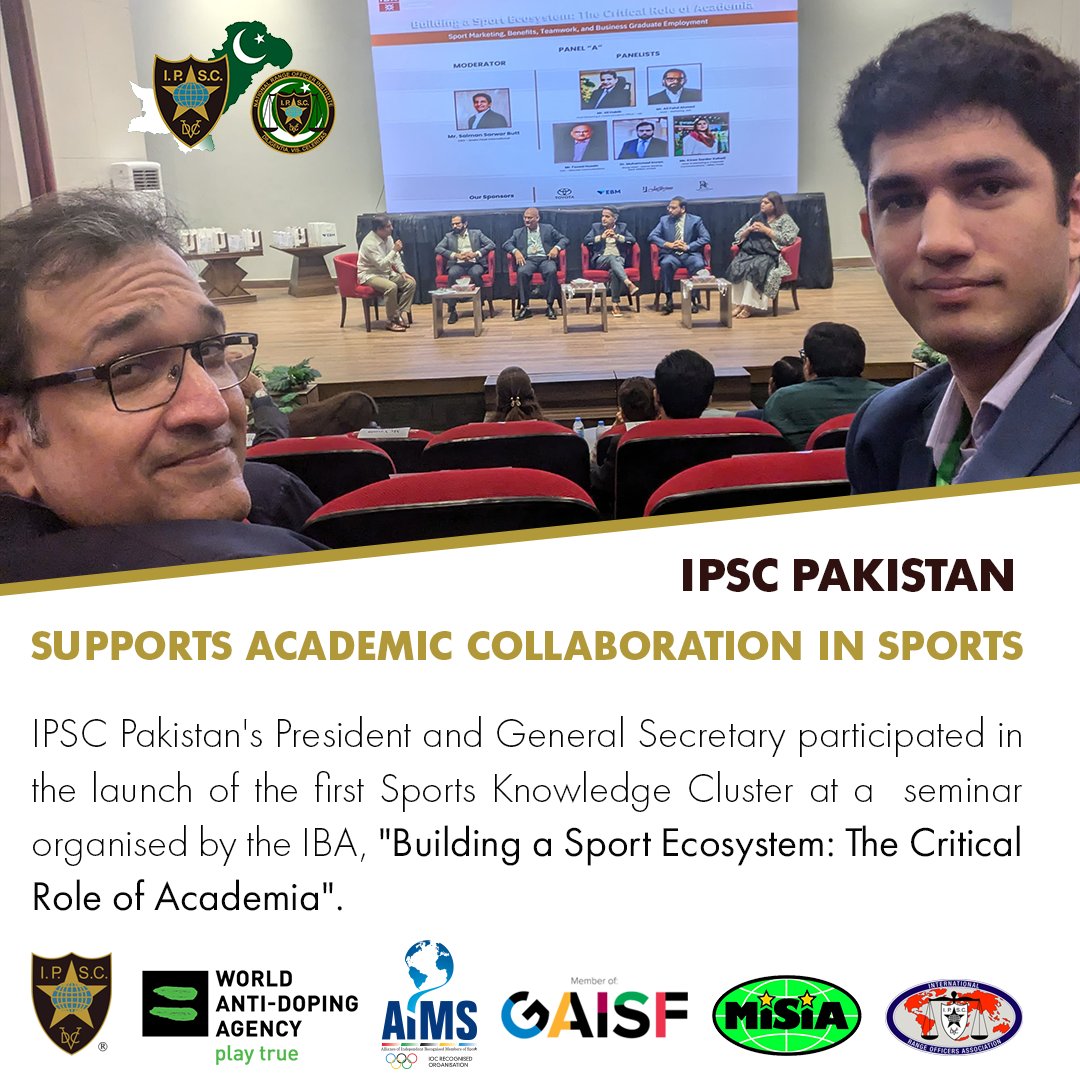 IPSCPk's tweet image. IPSC Pakistan at "Building a Sport Ecosystem: The Critical Role of Academia" seminar, hosted by the @ibakarachi School of Business Studies

Speaker Dr. Joseph Cooper PhD, panelists Dr. Umer Hussain PhD, Dr. Nida Khan PhD, Salman Sarwar Butt, Kiran Sardar Kohati
#SportsEcosystem