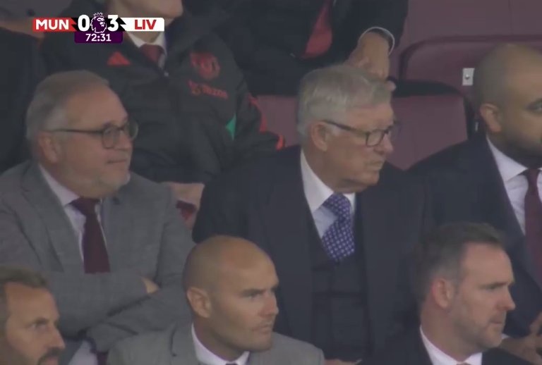 TrollFootball's tweet photo. If you see Sir Alex on your screen, you know Man United are getting a beating. https://t.co/98c1mrgJO3