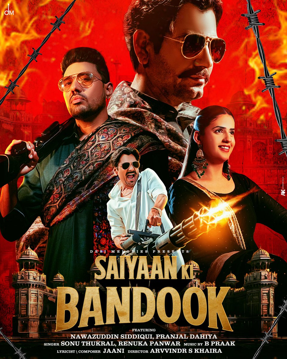 Sonu Thukral (@sonuthukral) on Twitter photo New beats dropping soon
“Saiyaan Ki Bandook”
On 6th September✨
Check out the poster for “Saiyaan Ki Bandook.” with <a href="/Nawazuddin_S/">Nawazuddin Siddiqui</a> <a href="/yourjaani/">Jaani</a> <a href="/BPraak/">B Praak</a> <a href="/arvindrkhaira/">Arvindr Khaira</a> @Pranjaldahiyaa_ <a href="/_RenukaPanwar_/">Renuka Panwar</a>
Do Share guys❤️✨🙏🏻 New beats dropping soon
“Saiyaan Ki Bandook”
On 6th September✨
Check out the poster for “Saiyaan Ki Bandook.” with <a href="/Nawazuddin_S/">Nawazuddin Siddiqui</a> <a href="/yourjaani/">Jaani</a> <a href="/BPraak/">B Praak</a> <a href="/arvindrkhaira/">Arvindr Khaira</a> @Pranjaldahiyaa_ <a href="/_RenukaPanwar_/">Renuka Panwar</a>
Do Share guys❤️✨🙏🏻