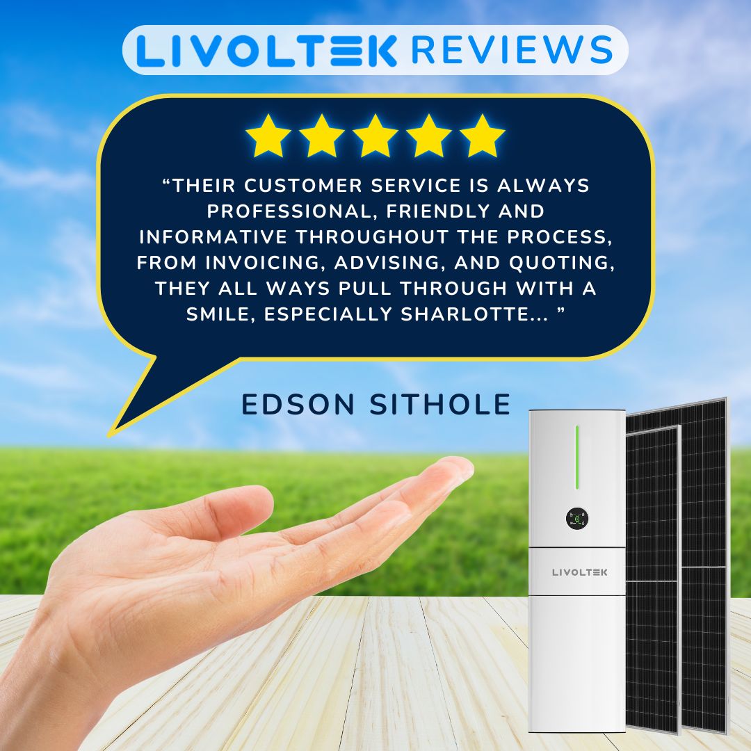 LivoltekSA's tweet photo. We’re so grateful for this amazing feedback! 🙌

"I had an excellent experience with Livoltek. Their customer service is professional, friendly, and informative, especially Sharlotte! 

Thank you for trusting us, Edson! 🌟 #ClientAppreciation #CustomerFeedback #Livoltek https://t.co/etks5NMcX7