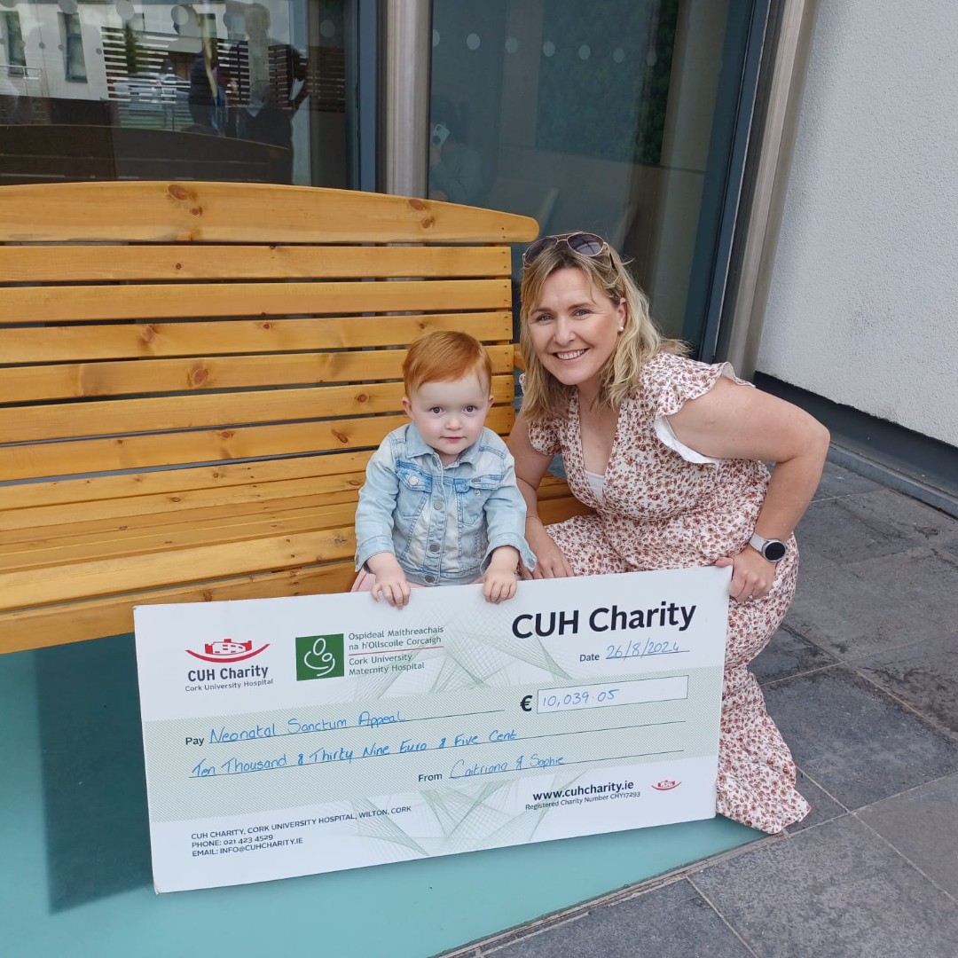 CUHCharity's tweet photo. What a moment as Caitriona Moriarty crosses the Run Killarney 10K & Half Marathon 2024 finish line carrying her daughter Sophie, raising funds for CUMH Neonatal following their 8-week stay. Thank you to everyone who supported them. #CUMH #NICU #Neonatal #RunKillarney #Gratitude https://t.co/A1w7IaJlXd