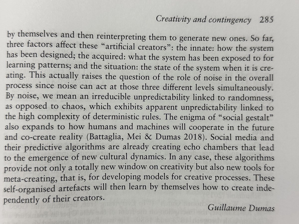 New book: “Figure of Chance” routledge.com/Figures-of-Cha…

— Grateful to have participated in the chapter “Creativity &amp; Contingency,” where I am talking about the neural and social dimensions of #creativity, causality and determinism, and what it can tell us about #GenAI in the Arts
