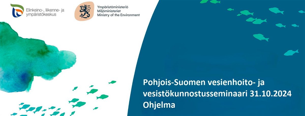 Pohjois-Pohjanmaan, Kainuun ja Lapin ELY-keskukset järjestävät Pohjois-Suomen vesienhoito- ja vesistökunnostusseminaarin 31.10. Ajankohtaista tietoa vesienhoidosta ja vesistökunnostuksista pohjoisella otteella. 

Lisätietoja ➡️ bit.ly/3TcYFHr

<a href="/KainuunELY/">Kainuun ELY-keskus</a> | <a href="/Lapin_ELY/">Lapin ELY-keskus</a>