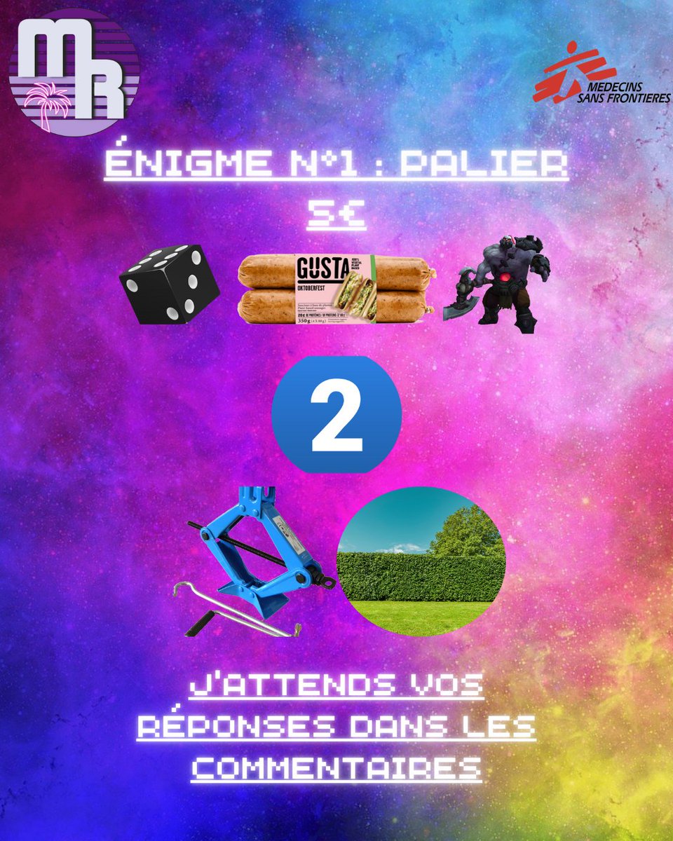 Je vous propose des énigmes à résoudre pour deviner les donations goals du mois de la charité.

21 donations goals = 21 énigmes

La première personne répondant, dans les commentaires, juste à l'intégralité des 21 énigmes recevra une carte cadeau de 5€ à utiliser sur Steam.